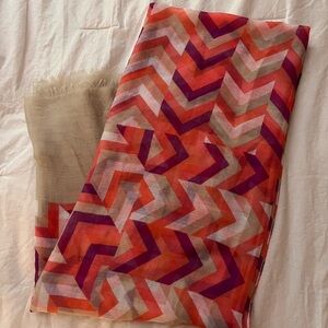 Banana Republic Neutral & Multicolor Chevron Scarf